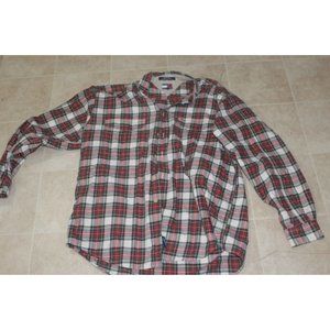 Vintage Tommy Hilfiger Shirt Long Sleeve Men's Sz L Red Green Plaid Button Down